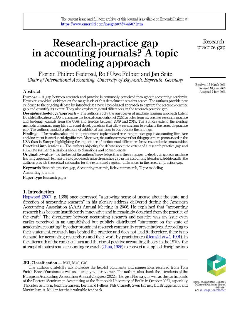 Journal of Accounting Literature